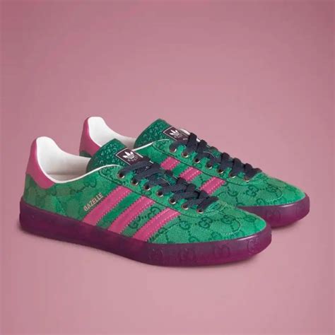 adidas gucci gazelle green and pink|adidas x gucci jewelry.